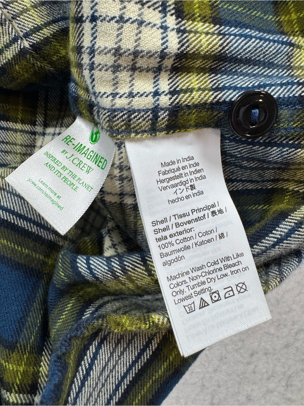 J.Crew Midweight Plaid Flannel Shirt Men’s Medium Classic Fit - Picture 6 of 10